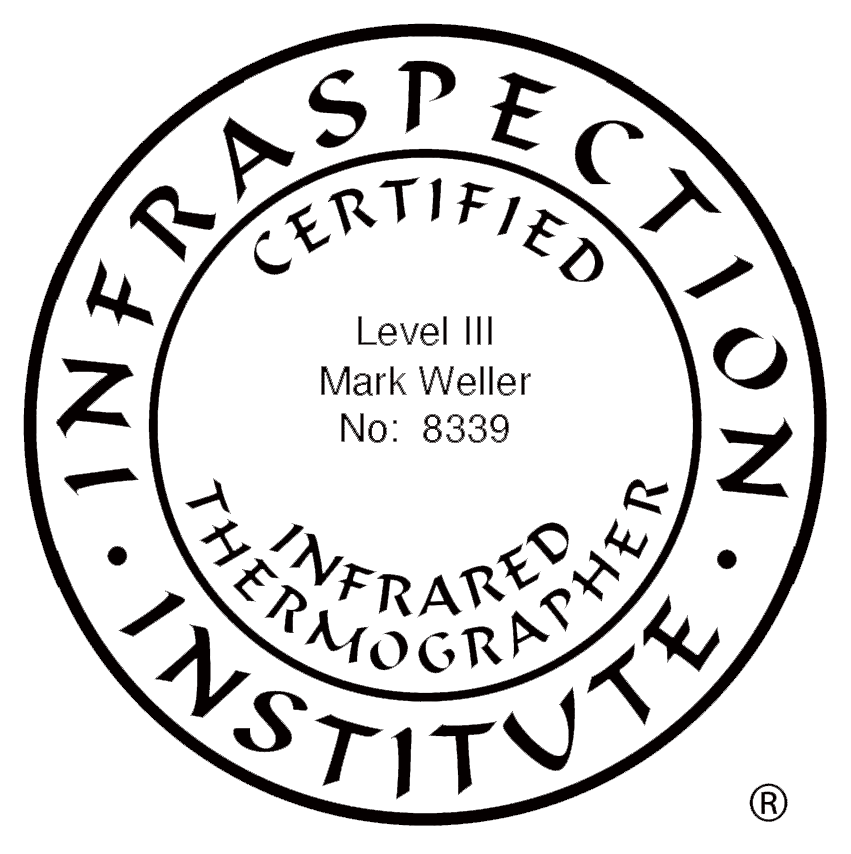 Infraspection Institute Level III Certified Infrared Thermographer seal — Mark Weller #8339, Tampa Bay thermal imaging inspector